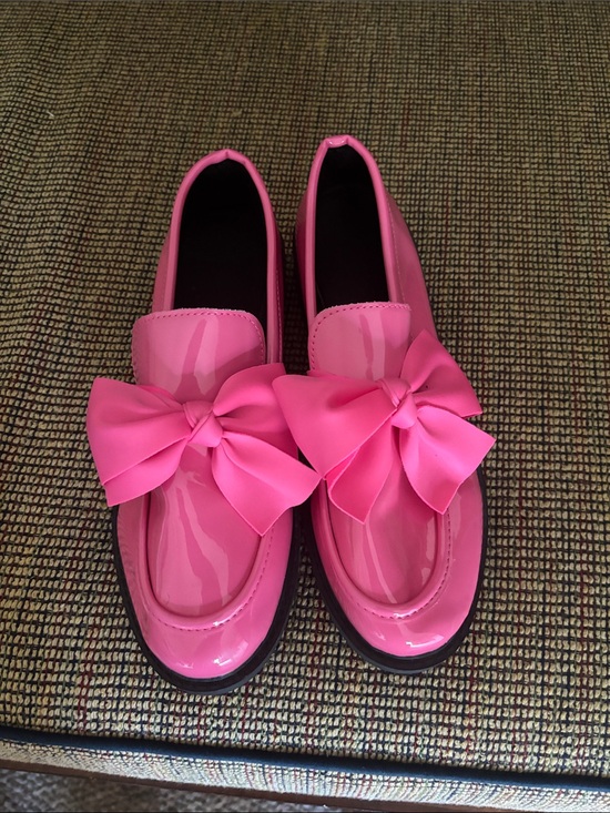 Aitaotain Shoes - Aitaotain Bubblegum Pink Patent Bow Loafers - EU 40 / US Women's 9